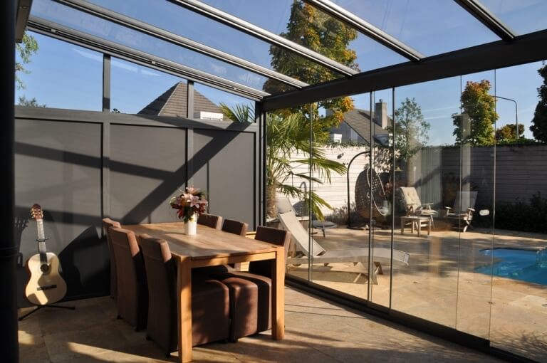 Terrassendach /  Terrassenüberdachung Alu mit Glas